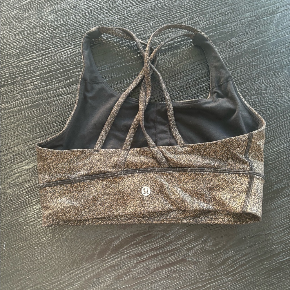 lululemon athletica Women's Black and Gold Sports Bra